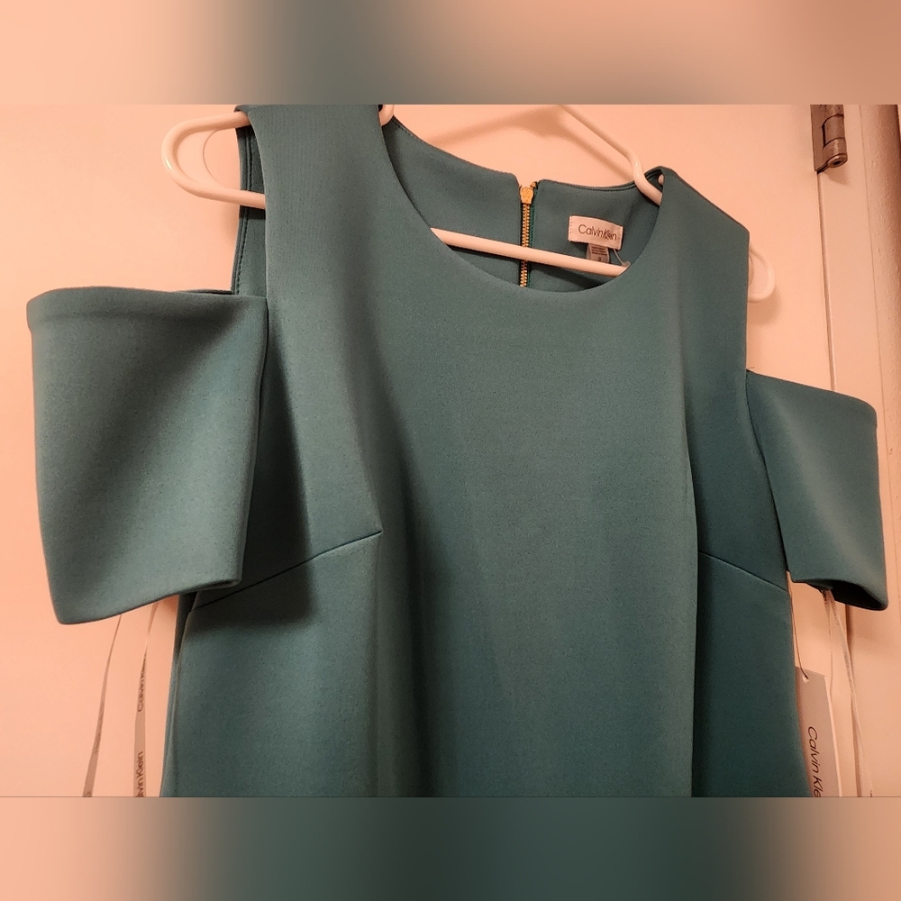 NWT Calvin Klein Turquoise Scuba Dress - Picture 2 of 7